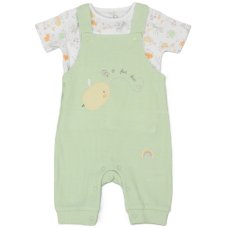 M14263: Baby Sage Waffle Fabric Top & Dungaree Outfit (0-6 Months)